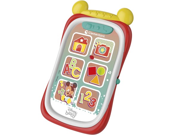 Clementoni Disney Baby Mickey Telefono Giocattolo Bambini 9 Mesi, Primo Smartphone, Topolino Gioco Elettronico Educativo (Versi