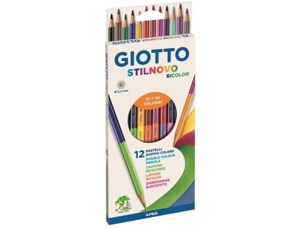 PASTELLI GIOTTO STILNOVO BICOLOR FILA Scatola: 12 colori