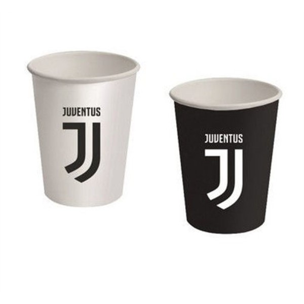 8 Bicchieri Carta Juve Juventus FESTA FESTIVO...