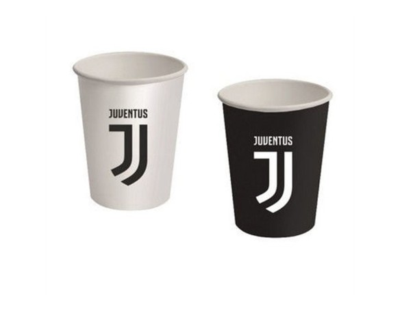 8 Bicchieri Carta Juve Juventus FESTA FESTIVO COMPLEANNO