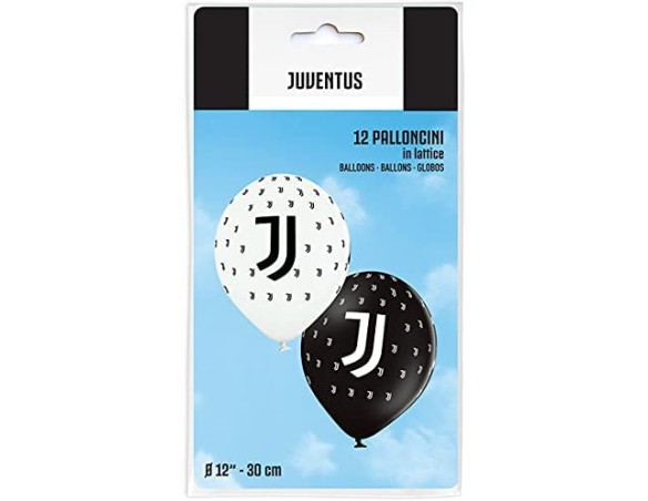 PALLONCINI IN LATTICE JUVENTUS, 30 CM, PER FESTE E COMPLEANNI FESTIVO COMPLEANNO