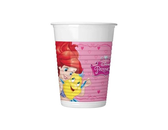 BICCHIERI PRINCESS PRINCIPESSE 200 ML 8 PZ FESTA FESTIVO COMPLEANNO FEMMINUCCIA