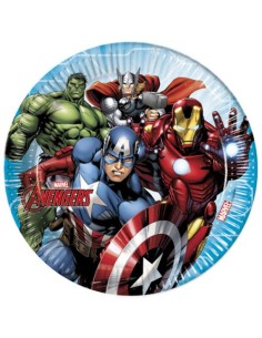 PIATTI AVENGERS 23 CM 8 PZ FESTA FESTIVO COMPLEANNO...