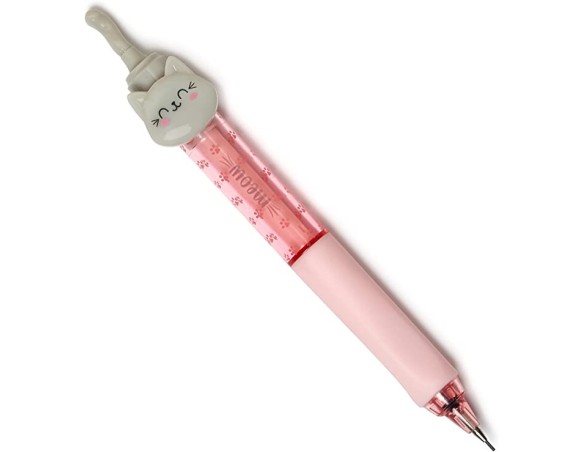 Legami - Portamine, Meow, Ø 1,2 cm, 1 Mina 0,7 mm HB Inclusa, Impugnatura Ergonomica in Silicone, Scrittura Precisa