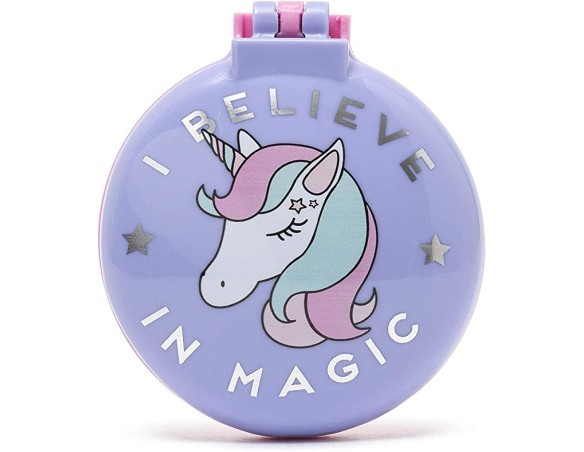 Legami - Spazzola Con Specchio, Tema, I Believe In Magic, Si Apre E Chiude Con Un Click, Comoda E Pratica Da Portare Ovunque, U