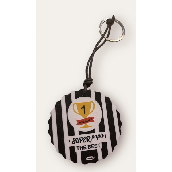 Portachiavi altezza 7 cm spessore 8 mm juve...