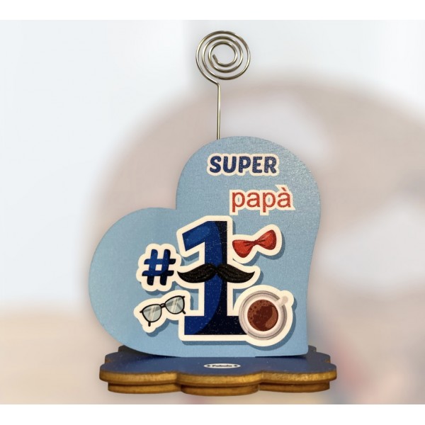 Portafoto con supporto fiore cuore spirale papà...