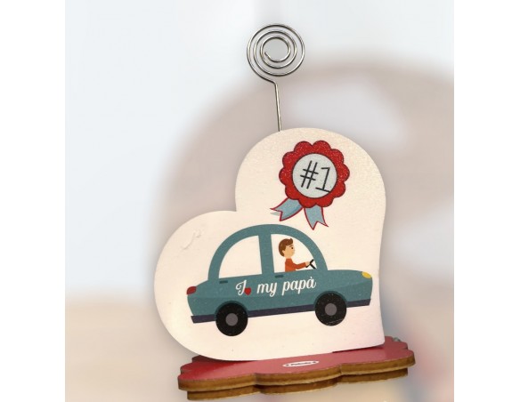Portafoto con supporto fiore cuore spirale papà 8x8x5 ( ideale per festa del papà )