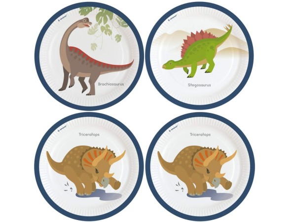 Piatti Dinosauri 8 pz. 23cm