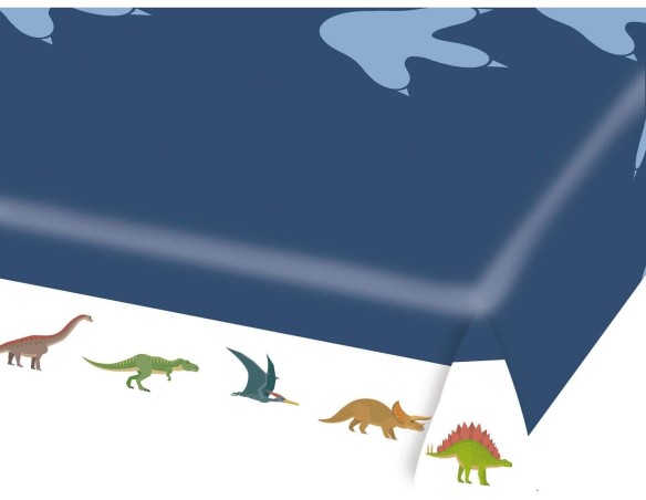 Tovaglia di Carta Blu Grandi Dinosauri Taglia Unica