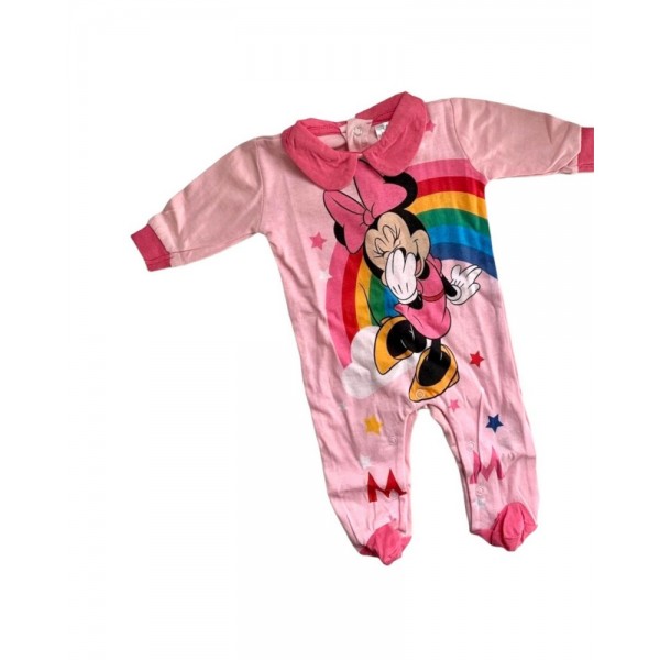 Tutina manica lunga con bavetta cotone neonata...