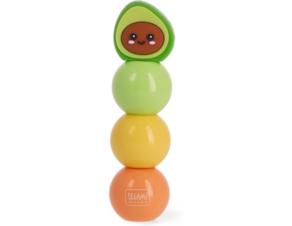 Legami - Evidenziatore 3 in 1, Colori Pastello, Verde, Giallo, Arancione, Asciugatura rapida, Tema Avocado