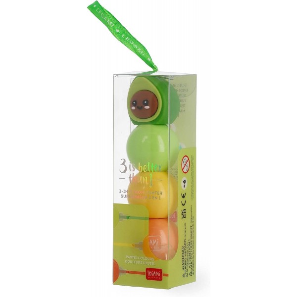 Legami - Evidenziatore 3 in 1, Colori Pastello,...