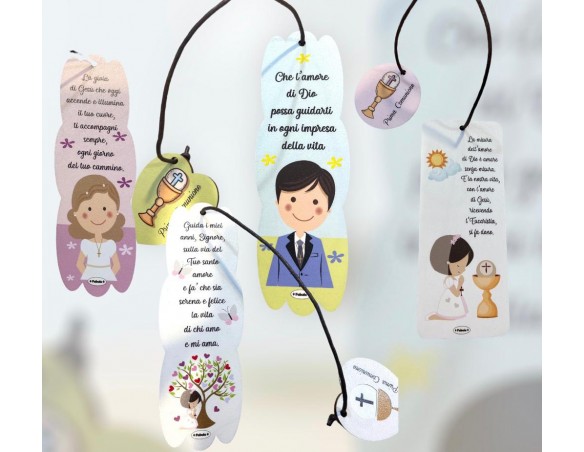 Segnalibro Frase Su Legno Colorato Con Pendaglio - Personalizzabile - Fabula Prima Comunione - Segnalibro Frase In Legno Colora