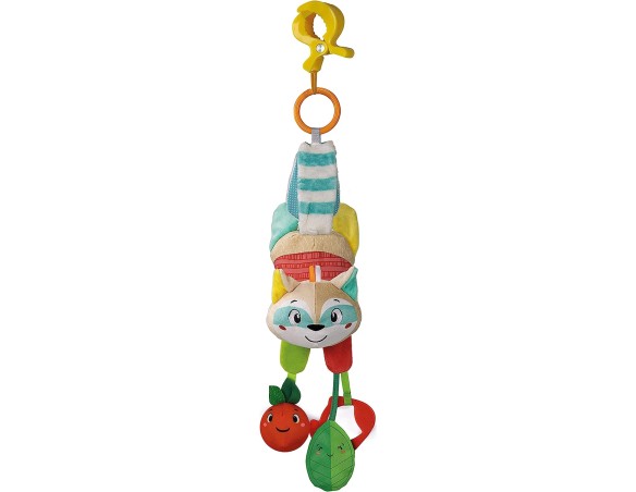 Clementoni- Easy-Peasy Soft Racoon-Procione Morbido Peluche, Gioco Neonato, Sonaglino Passeggino, Rafforza Le capacità Motorie 