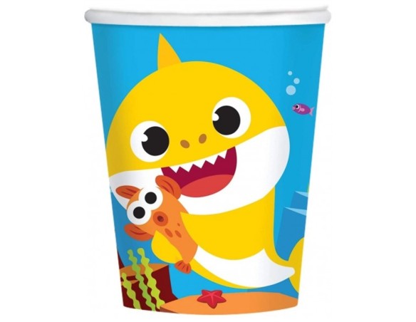 Bicchieri in carta 250 ml Baby Shark 8 pezzi
