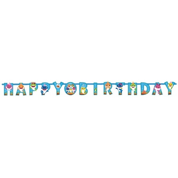 Festone happy birthday baby shark
