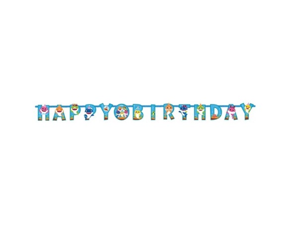 Festone happy birthday baby shark