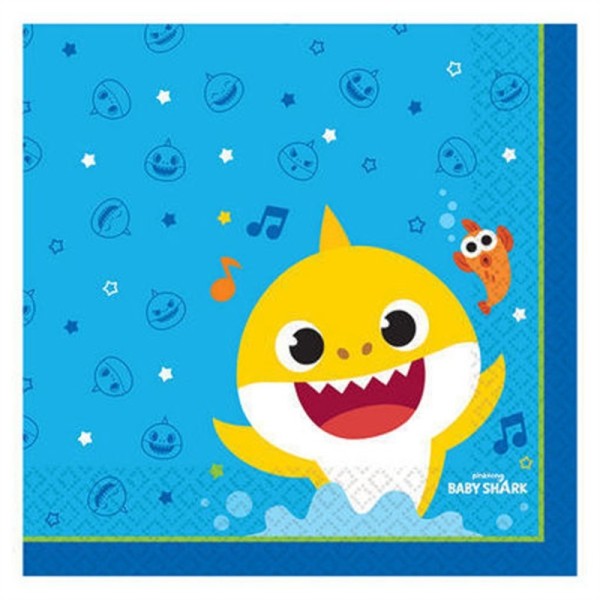 Tovaglioli 33x33 cm Baby Shark 16 pezzi