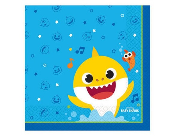 Tovaglioli 33x33 cm Baby Shark 16 pezzi