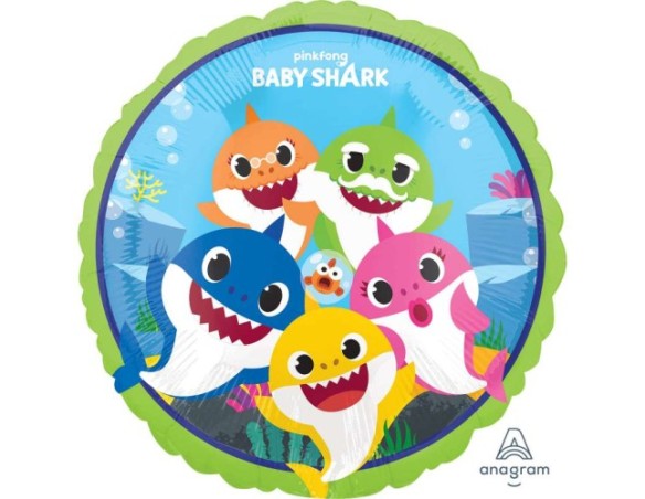 Palloncino mylar Baby Shark 45 cm 18"
