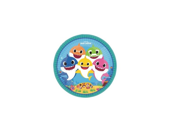 Piatti carta 23cm Baby Squalo "Baby Shark" 8pz