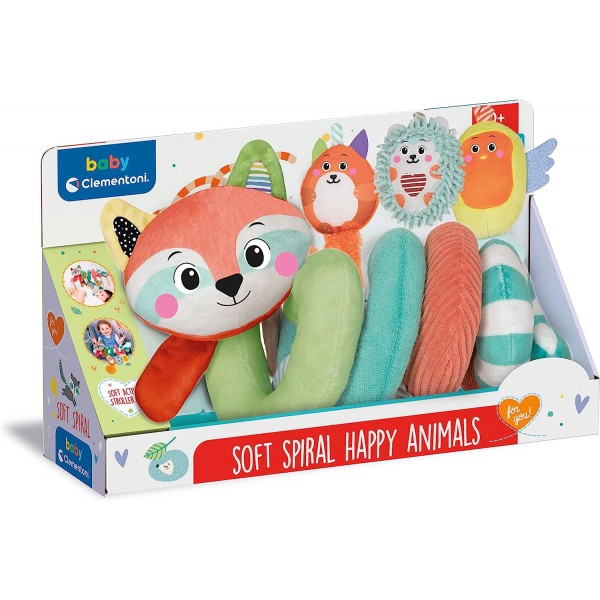 Clementoni- Soft Happy Animals-Spirale,...