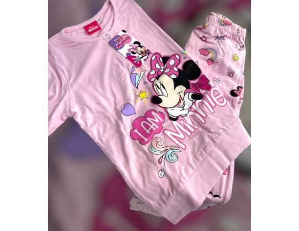 Pigiama In Caldo Cotone Minnie Bambina Bimba Disney Manica Lunga ( 0273 )