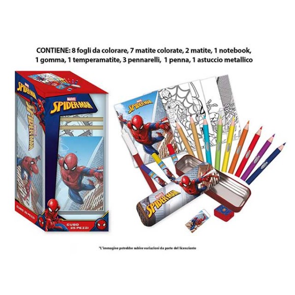 Set Cancelleria 35 Pz In Torre Spiderman