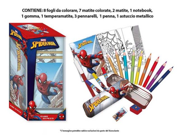 Set Cancelleria 35 Pz In Torre Spiderman