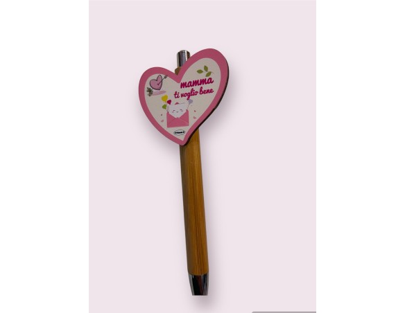 PENNA IN LEGNO CON APPLICATIVO mamma ( ideale per la festa della mamma)