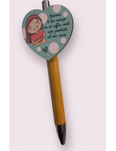PENNA IN LEGNO CON APPLICATIVO mamma ( ideale per la... 2