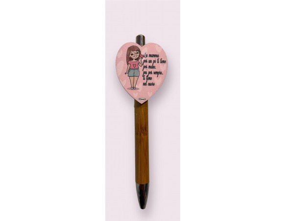 PENNA IN LEGNO CON APPLICATIVO mamma ( ideale per la festa della mamma)