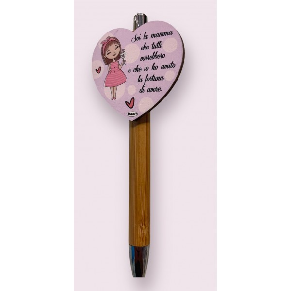 PENNA IN LEGNO CON APPLICATIVO mamma ( ideale...