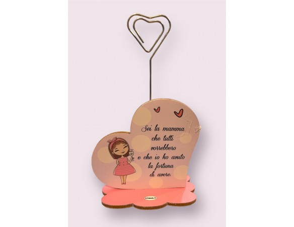 PORTAFOTO con SUPPORTO SPIRALE MAMMA -  ( Ideale per la festa della mamma  )