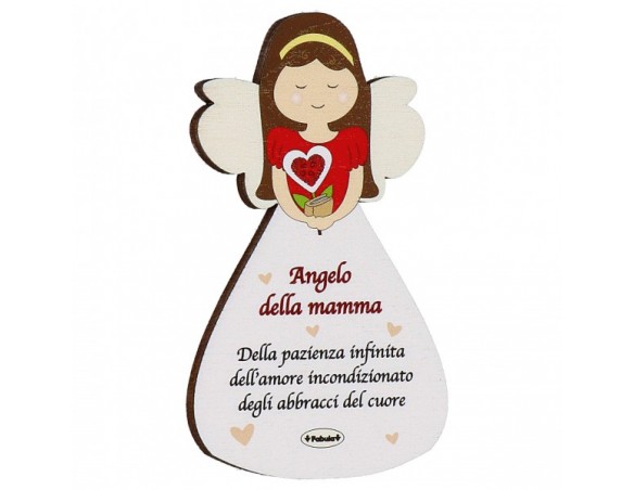Magnete Angelo calamita Della Mamma In Legno Naturale ( festa della mamma )
