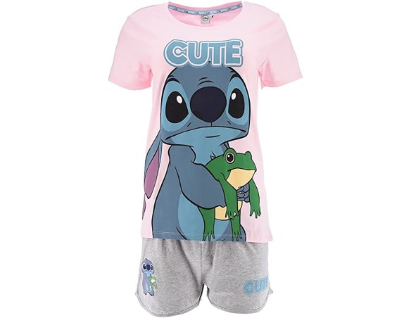 Completo Kit Pigiama estivo estate Adulto Corto Stitch Ragazza 3508 M-L-XL