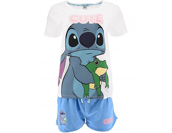 Completo Kit Pigiama estivo estate Adulto Corto Stitch Ragazza 3508 M-L-XL