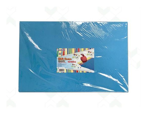 FOGLIO CARTA GOMMA EVA FOAM CELESTE 2MM 40 X 60