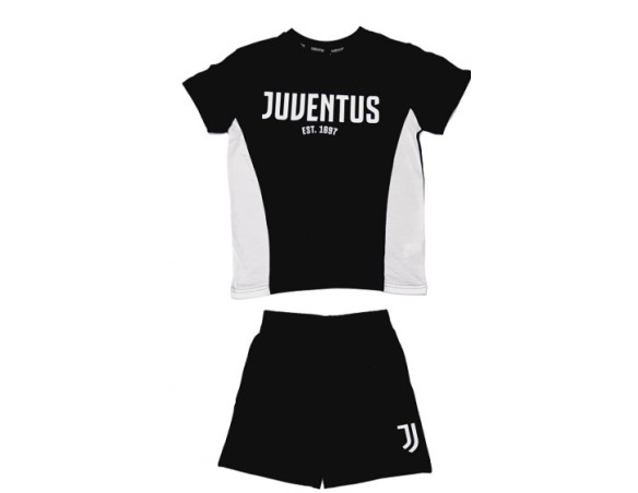PIGIAMA MANICA CORTA UOMO JUVENTUS JUVE UFFICIALE 14109 nero