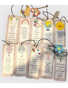 SEGNALIBRO CON FRASE CON PENDAGLIO 5X15CM MAESTRA MAESTRI...