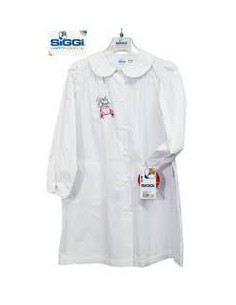 GREMBIULE SIGGI SCUOLA ELEMENTARE FEMMINUCCIA 6-15 BIANCO...