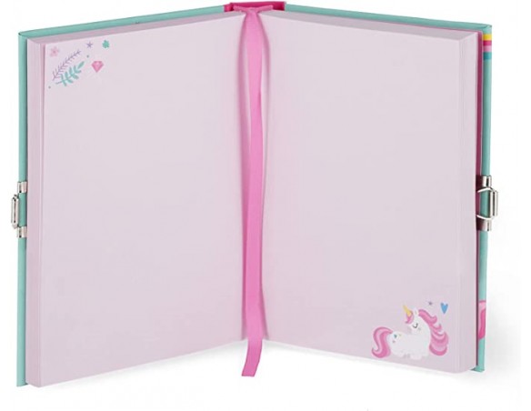 Legami - Diario segreto con Lucchetto, 328 Pagine, con Segnapagina, in Carta certificata,11x15,5 cm, Tema Unicorno