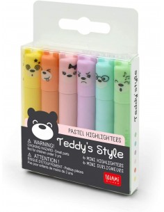 Legami - Teddy's Style, Set di 6 Mini Evidenziatori,... 2