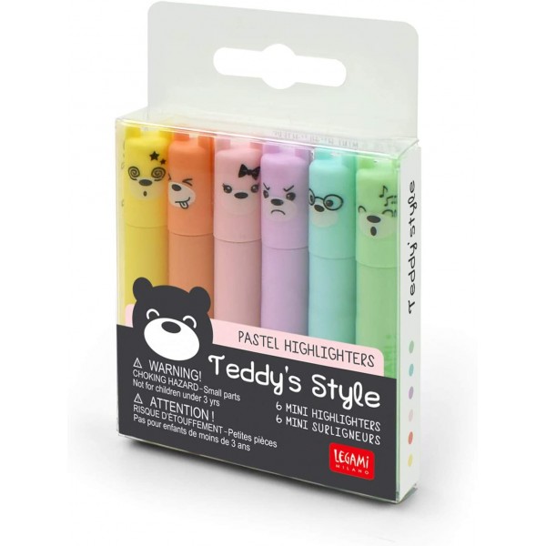 Legami - Teddy's Style, Set di 6 Mini...