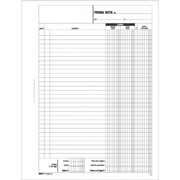 EDIPRO - E5359A - Blocco prima nota cassa 50x2...
