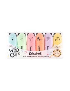 Taschetta 6 mini evidenziatori – Wild & Cute colourbook