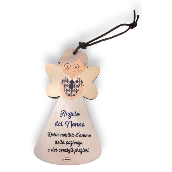 CHIAMA ANGELI IN LEGNO 12 CM NONNO festa dei nonni