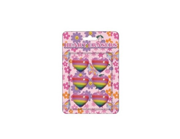 SET GOMME PER CANCELLARE HEART ERASERS TRI-COASTAL BACK TO SCHOOL KIDS