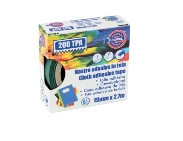 Rotolo Nastro scotch tela telato tpa200 verde 19x2.7 Eurocel 016314194A